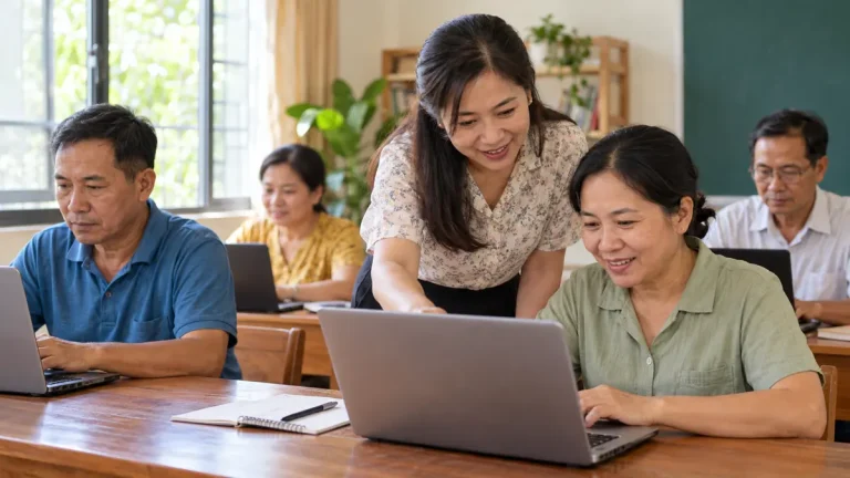 Ảnh AI minh họa lớp học kỹ năng máy tính